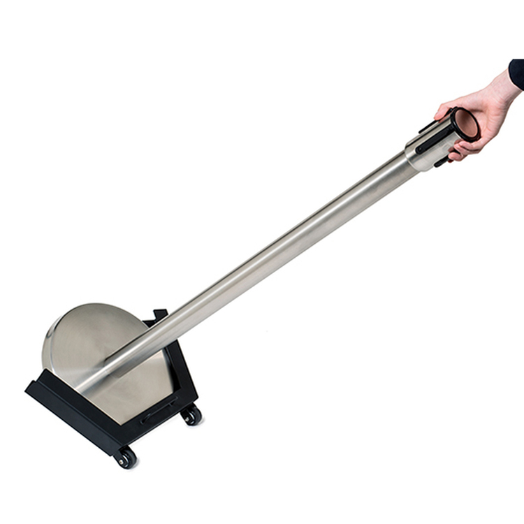 Movable Black Aluminum Retractable Belt Stanchion Transport Cart for Single Stanchion Post
