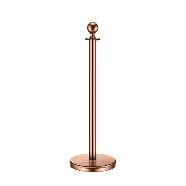 Metal 40 Inch Copper Ball Top Elegant Crowd Control Stanchions & Rope Barrier Kits
