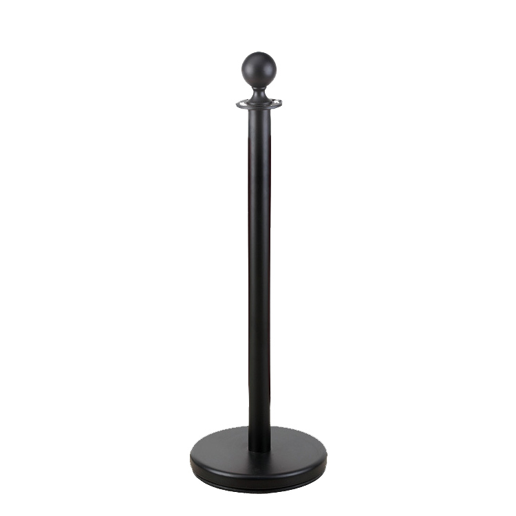 Flat Base 40" Ball Top Black Velvet Rope Barriers Classic Rope Stanchions resist dirt, scuffs, and wear
