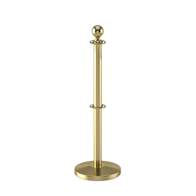 Slope Base 40" Gold Ball Top Vip Queue Rope Barriers Velvet Rope Stanchion Sets pair with velvet ropes to add elegance