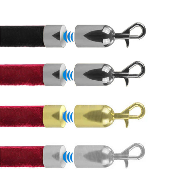 1500mm Velvet Ropes with Magnetic Breakaway Rope Ends for Stanchion Posts
