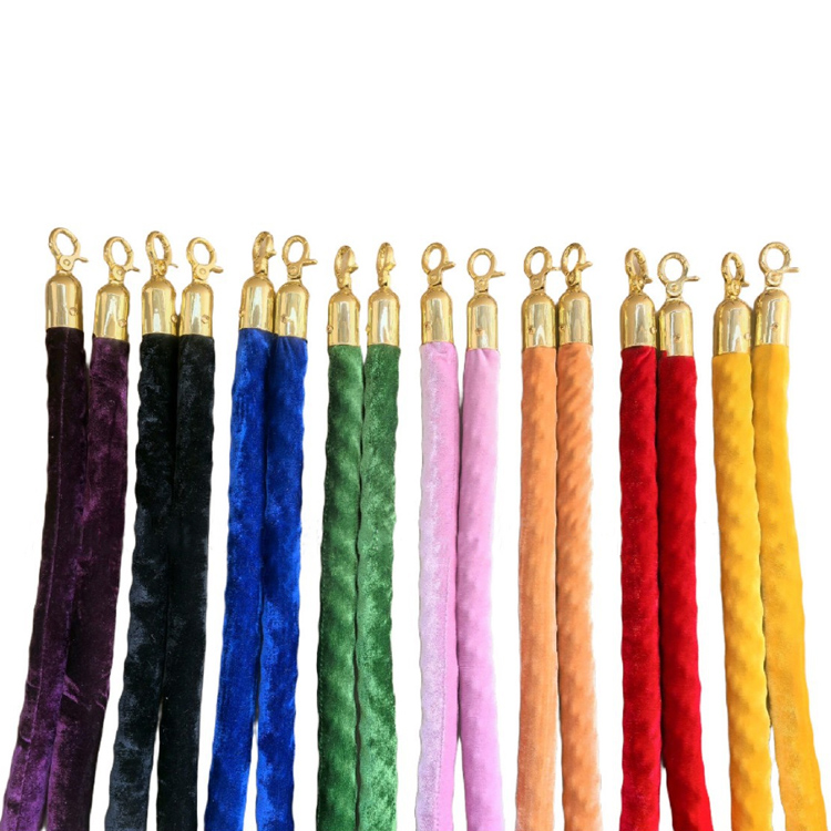 1500mm Wave-Pattern Velour Ropes for Crowd Control Rope Stanchions