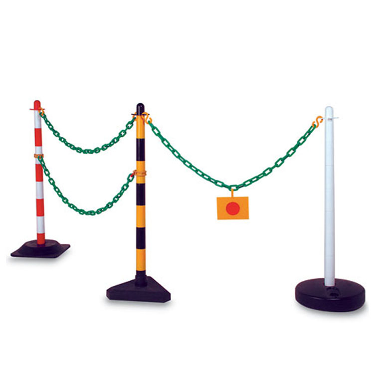 34″ Chain Support Posts & Chain Warning Posts With Concrete Filled Triangular Base