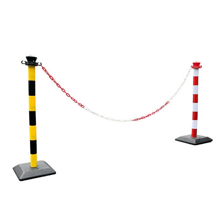 35″ Lightweight Crown Top Plastic Chain Barriers with Cement Filled Base