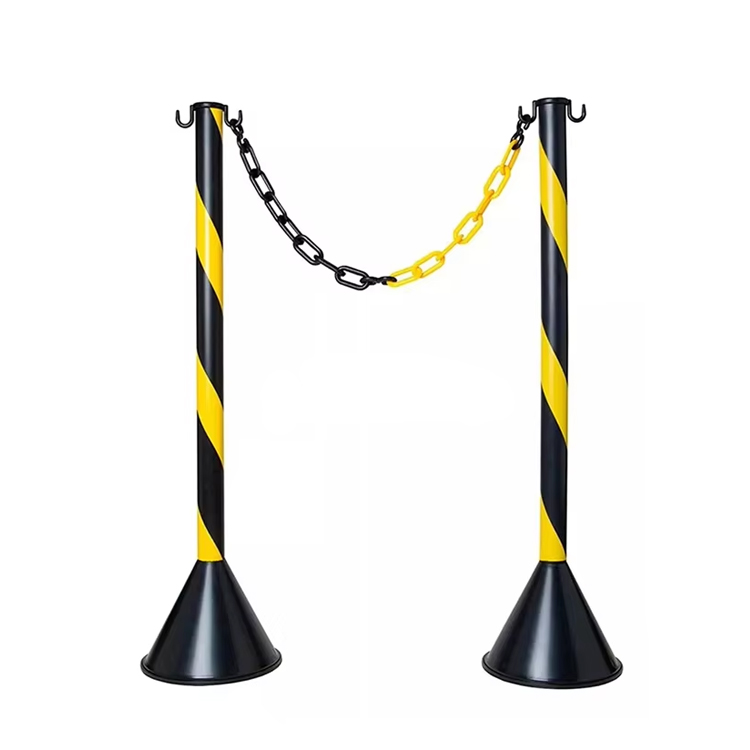 37 Inch Plastic Pedestal Queue Organizer Black And Yellow with A 10-meter Chain