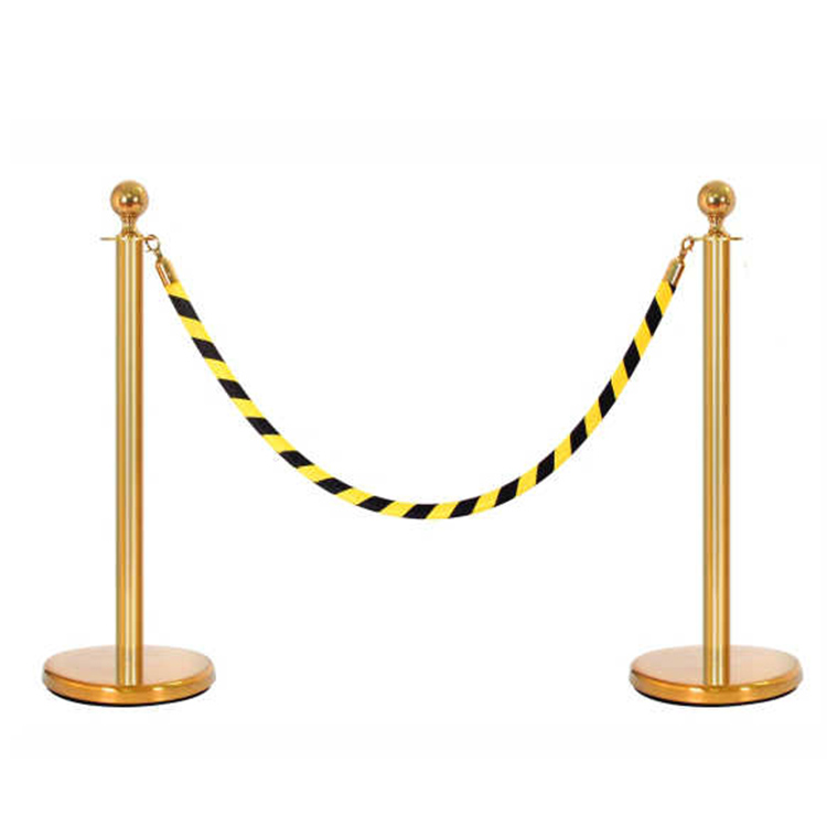 4.9FT Black and Yellow Warning Velvet Ropes for Rope Pillars
