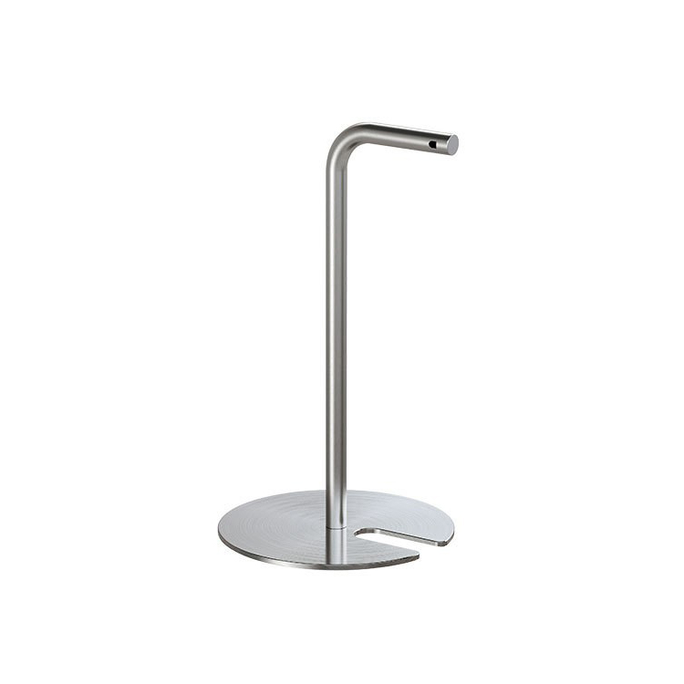 Premium L-Shaped Stainless Steel Low-Profile 12-Inch Gallery Rope Stanchions feature a 25mm bent post design with a heavy-duty, stackable u-shaped base.